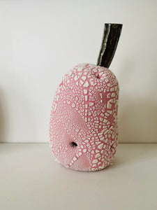 Round Pink Stoppered Vessel
